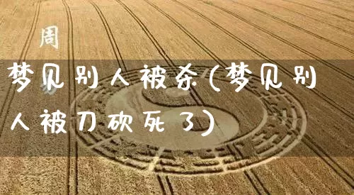 梦见别人被杀(梦见别人被刀砍死了)_https://www.nbtfsb.com_周公解梦_第1张