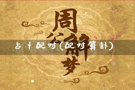 占卜配对(配对算卦)_https://www.nbtfsb.com_生肖星座_第1张