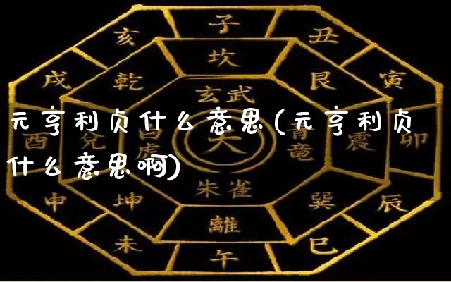 元亨利贞什么意思(元亨利贞什么意思啊)_https://www.nbtfsb.com_生肖星座_第1张