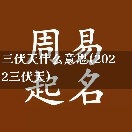 三伏天什么意思(2022三伏天)_https://www.nbtfsb.com_易经起名_第1张