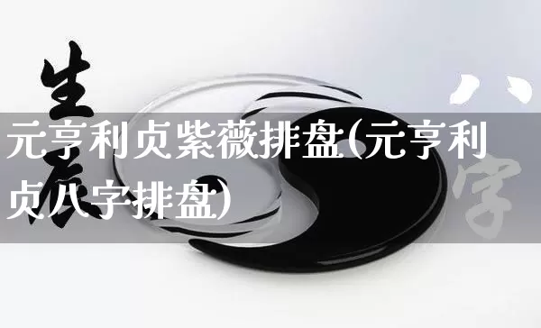 元亨利贞紫薇排盘(元亨利贞八字排盘)_https://www.nbtfsb.com_生肖星座_第1张