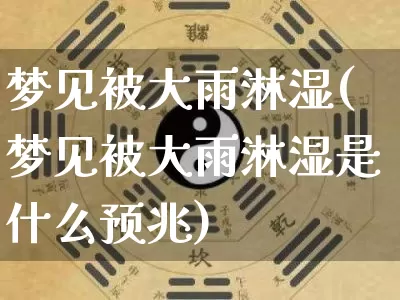 梦见被大雨淋湿(梦见被大雨淋湿是什么预兆)_生肖星座_第1张_易东行 梦见被大雨淋湿(梦见被大雨淋湿是什么预兆)_https://www.nbtfsb.com_生肖星座_第1张