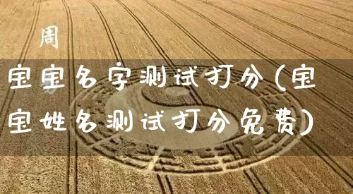 宝宝名字测试打分(宝宝姓名测试打分免费)_https://www.nbtfsb.com_生肖星座_第1张