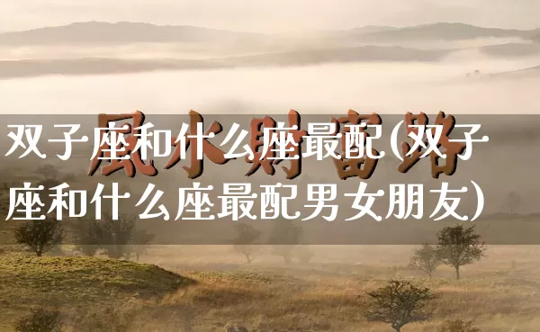 双子座和什么座最配(双子座和什么座最配男女朋友)_https://www.nbtfsb.com_五行风水_第1张