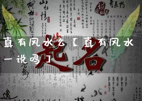 真有风水么【真有风水一说吗】_https://www.nbtfsb.com_八字算命_第1张