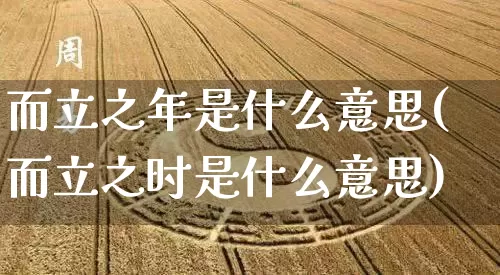 而立之年是什么意思(而立之时是什么意思)_https://www.nbtfsb.com_八字算命_第1张