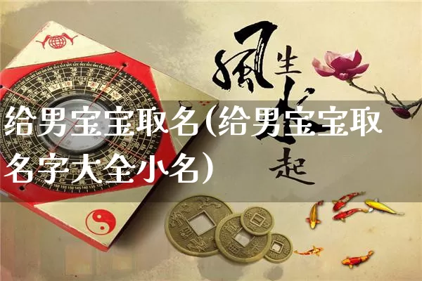 给男宝宝取名(给男宝宝取名字大全小名)_https://www.nbtfsb.com_道源国学_第1张