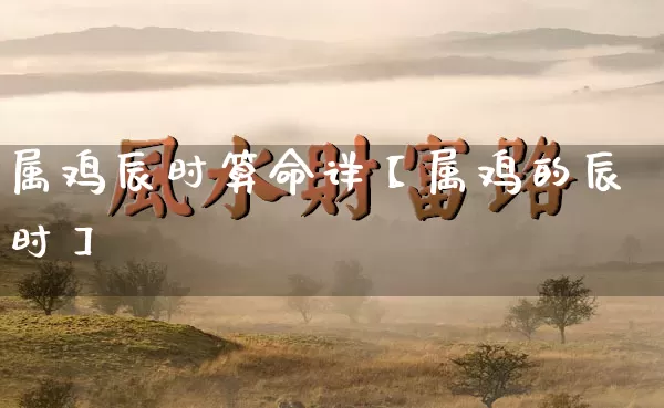 属鸡辰时算命详【属鸡的辰时】_https://www.nbtfsb.com_五行风水_第1张