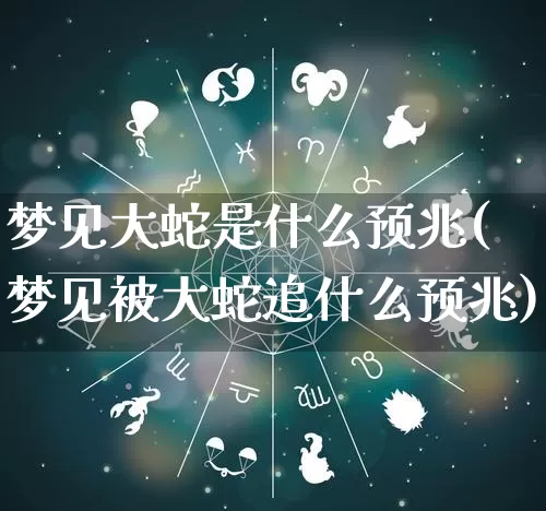 梦见大蛇是什么预兆(梦见被大蛇追什么预兆)_https://www.nbtfsb.com_五行风水_第1张