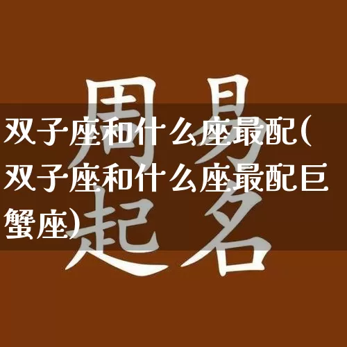 双子座和什么座最配(双子座和什么座最配巨蟹座)_https://www.nbtfsb.com_易经起名_第1张
