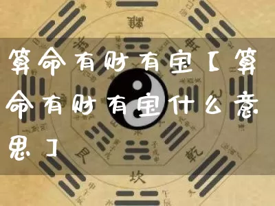 算命有财有宝【算命有财有宝什么意思】_https://www.nbtfsb.com_五行风水_第1张