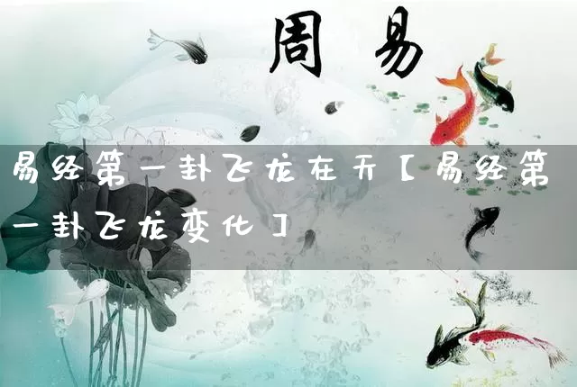 易经第一卦飞龙在天【易经第一卦飞龙变化】_https://www.nbtfsb.com_道源国学_第1张