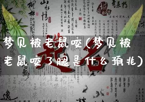 梦见被老鼠咬(梦见被老鼠咬了腿是什么预兆)_https://www.nbtfsb.com_道源国学_第1张
