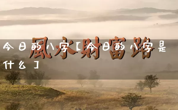 今日的八字【今日的八字是什么】_https://www.nbtfsb.com_周公解梦_第1张
