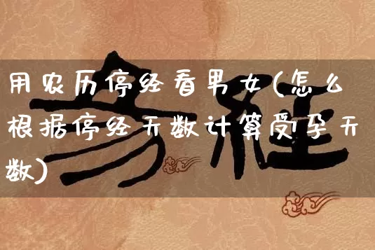 用农历停经看男女(怎么根据停经天数计算受孕天数)_https://www.nbtfsb.com_国学动态_第1张