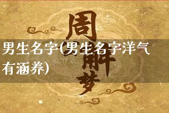 男生名字(男生名字洋气有涵养)_https://www.nbtfsb.com_国学动态_第1张