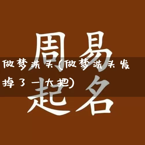 做梦洗头(做梦洗头发掉了一大把)_https://www.nbtfsb.com_五行风水_第1张
