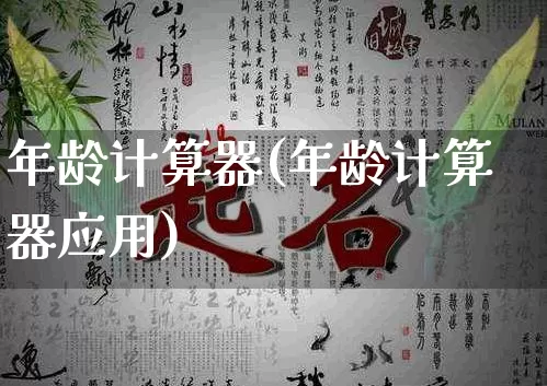 年龄计算器(年龄计算器应用)_https://www.nbtfsb.com_八字算命_第1张