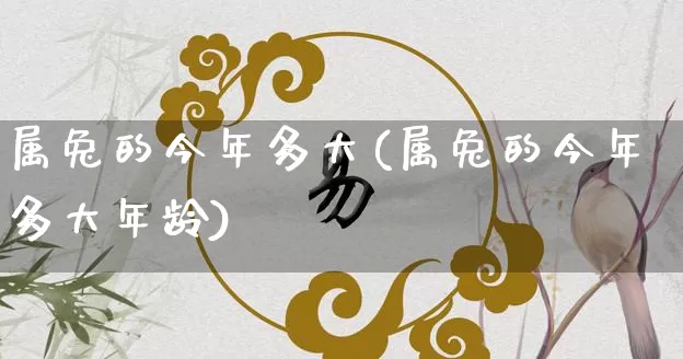 属兔的今年多大(属兔的今年多大年龄)_https://www.nbtfsb.com_五行风水_第1张