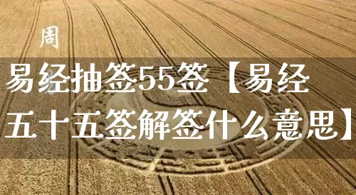 易经抽签55签【易经五十五签解签什么意思】_https://www.nbtfsb.com_周公解梦_第1张