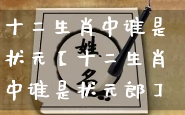 十二生肖中谁是状元【十二生肖中谁是状元郎】_https://www.nbtfsb.com_道源国学_第1张