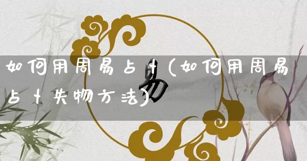 如何用周易占卜(如何用周易占卜失物方法)_https://www.nbtfsb.com_周公解梦_第1张