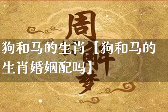 狗和马的生肖【狗和马的生肖婚姻配吗】_https://www.nbtfsb.com_生肖星座_第1张