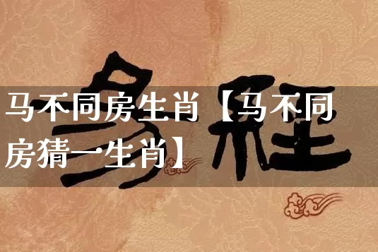 马不同房生肖【马不同房猜一生肖】_https://www.nbtfsb.com_易经起名_第1张