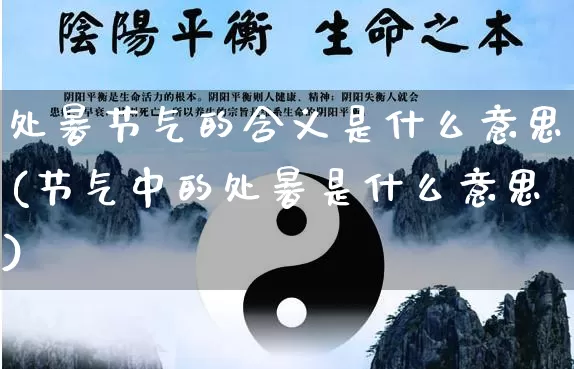处暑节气的含义是什么意思(节气中的处暑是什么意思)_https://www.nbtfsb.com_易经起名_第1张