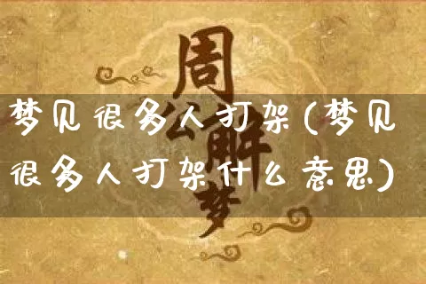 梦见很多人打架(梦见很多人打架什么意思)_https://www.nbtfsb.com_五行风水_第1张
