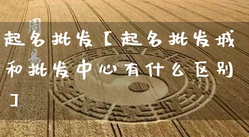 起名批发【起名批发城和批发中心有什么区别】_https://www.nbtfsb.com_易经起名_第1张