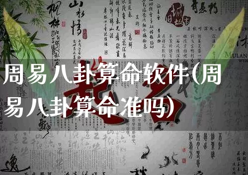 周易八卦算命软件(周易八卦算命准吗)_https://www.nbtfsb.com_生肖星座_第1张