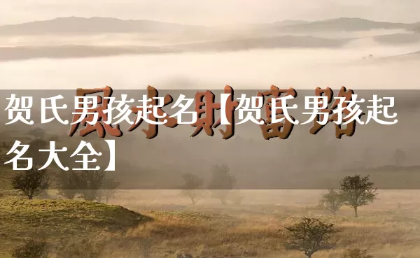 贺氏男孩起名【贺氏男孩起名大全】_https://www.nbtfsb.com_五行风水_第1张