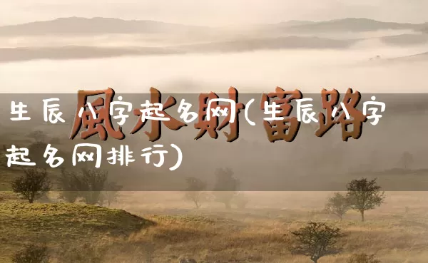 生辰八字起名网(生辰八字起名网排行)_https://www.nbtfsb.com_国学动态_第1张