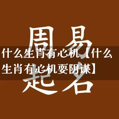 什么生肖有心机【什么生肖有心机耍阴谋】_https://www.nbtfsb.com_周公解梦_第1张
