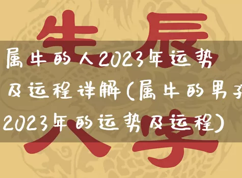 属牛的人2023年运势及运程详解(属牛的男孩2023年的运势及运程)_https://www.nbtfsb.com_易经起名_第1张