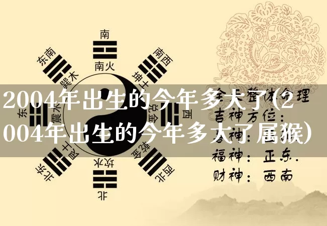 2004年出生的今年多大了(2004年出生的今年多大了属猴)_https://www.nbtfsb.com_五行风水_第1张