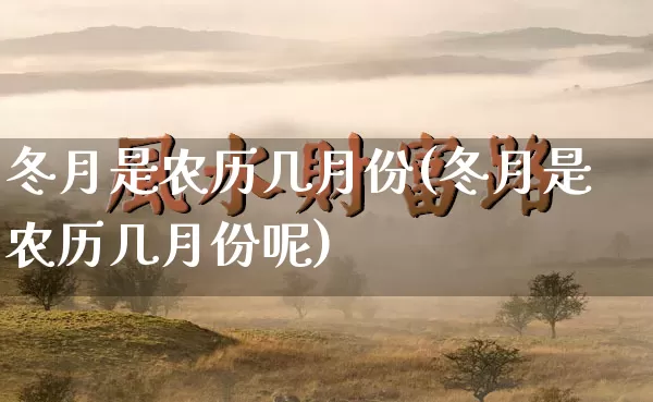 冬月是农历几月份(冬月是农历几月份呢)_https://www.nbtfsb.com_五行风水_第1张