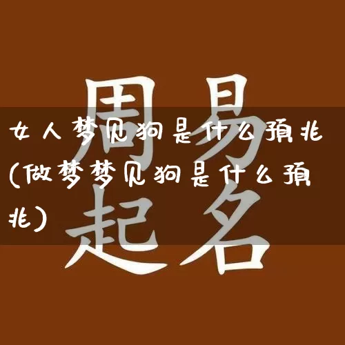 女人梦见狗是什么预兆(做梦梦见狗是什么预兆)_https://www.nbtfsb.com_五行风水_第1张