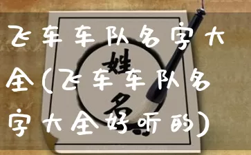 飞车车队名字大全(飞车车队名字大全好听的)_https://www.nbtfsb.com_道源国学_第1张