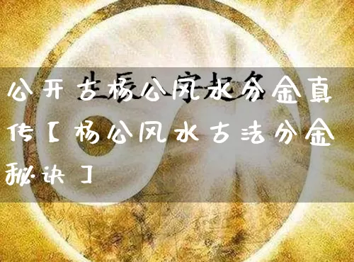 公开古杨公风水分金真传【杨公风水古法分金秘诀】_https://www.nbtfsb.com_易经起名_第1张