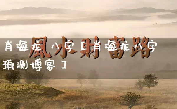 肖海龙 八字【肖海龙八字预测博客】_https://www.nbtfsb.com_八字算命_第1张