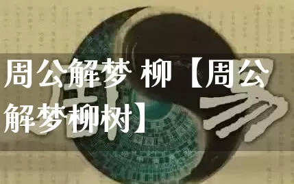 周公解梦 柳【周公解梦柳树】_https://www.nbtfsb.com_生肖星座_第1张
