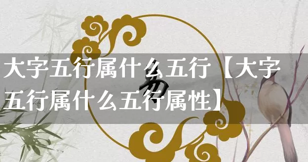 大字五行属什么五行【大字五行属什么五行属性】_https://www.nbtfsb.com_生肖星座_第1张