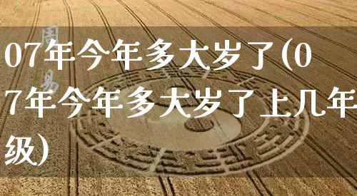 07年今年多大岁了(07年今年多大岁了上几年级)_生肖星座_第1张_易东行 07年今年多大岁了(07年今年多大岁了上几年级)_https://www.nbtfsb.com_生肖星座_第1张