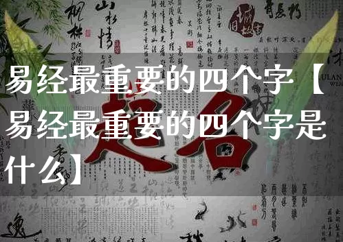 易经最重要的四个字【易经最重要的四个字是什么】_https://www.nbtfsb.com_国学动态_第1张