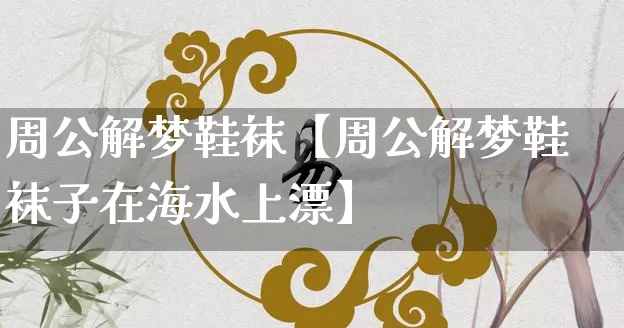 周公解梦鞋袜【周公解梦鞋袜子在海水上漂】_https://www.nbtfsb.com_易经起名_第1张