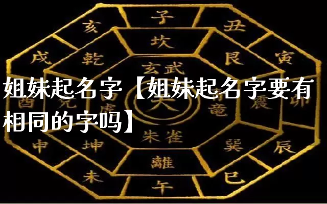 姐妹起名字【姐妹起名字要有相同的字吗】_https://www.nbtfsb.com_道源国学_第1张