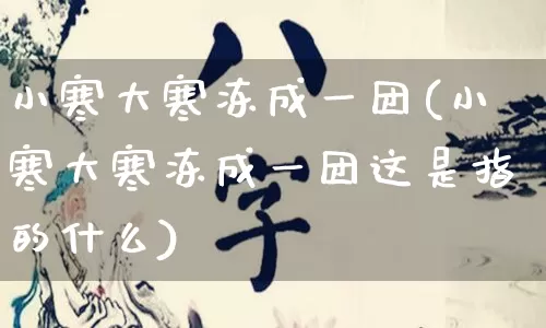 小寒大寒冻成一团(小寒大寒冻成一团这是指的什么)_https://www.nbtfsb.com_周公解梦_第1张