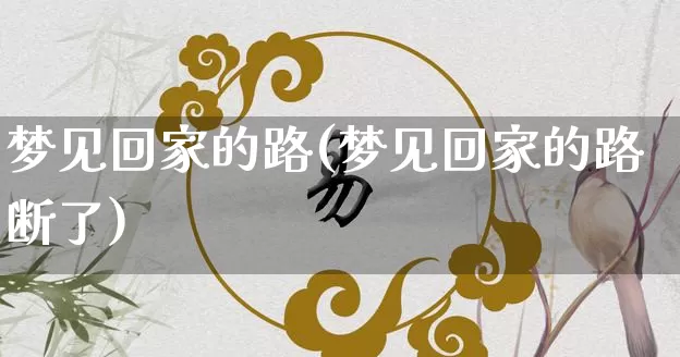 梦见回家的路(梦见回家的路断了)_https://www.nbtfsb.com_道源国学_第1张